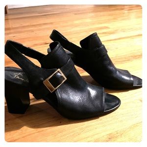 Franco Sarto black buckle shoes